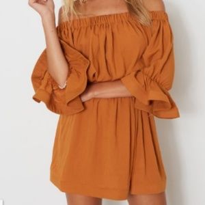 White Fox All Of The Stars Mini Dress Rust